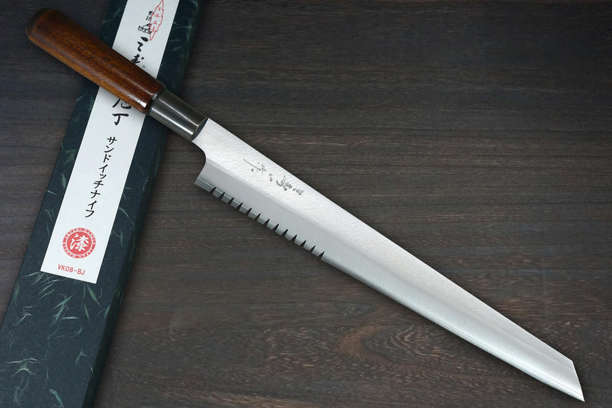 Misuzu VG10 Brass-Urushi Japanese Chef's Bread Slicer 240mm with