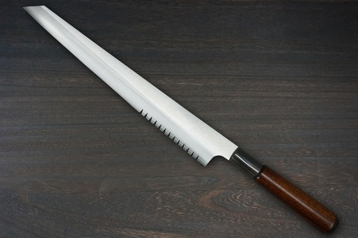 Misuzu VG10 Brass-Urushi Japanese Chef's Bread Slicer 240mm with