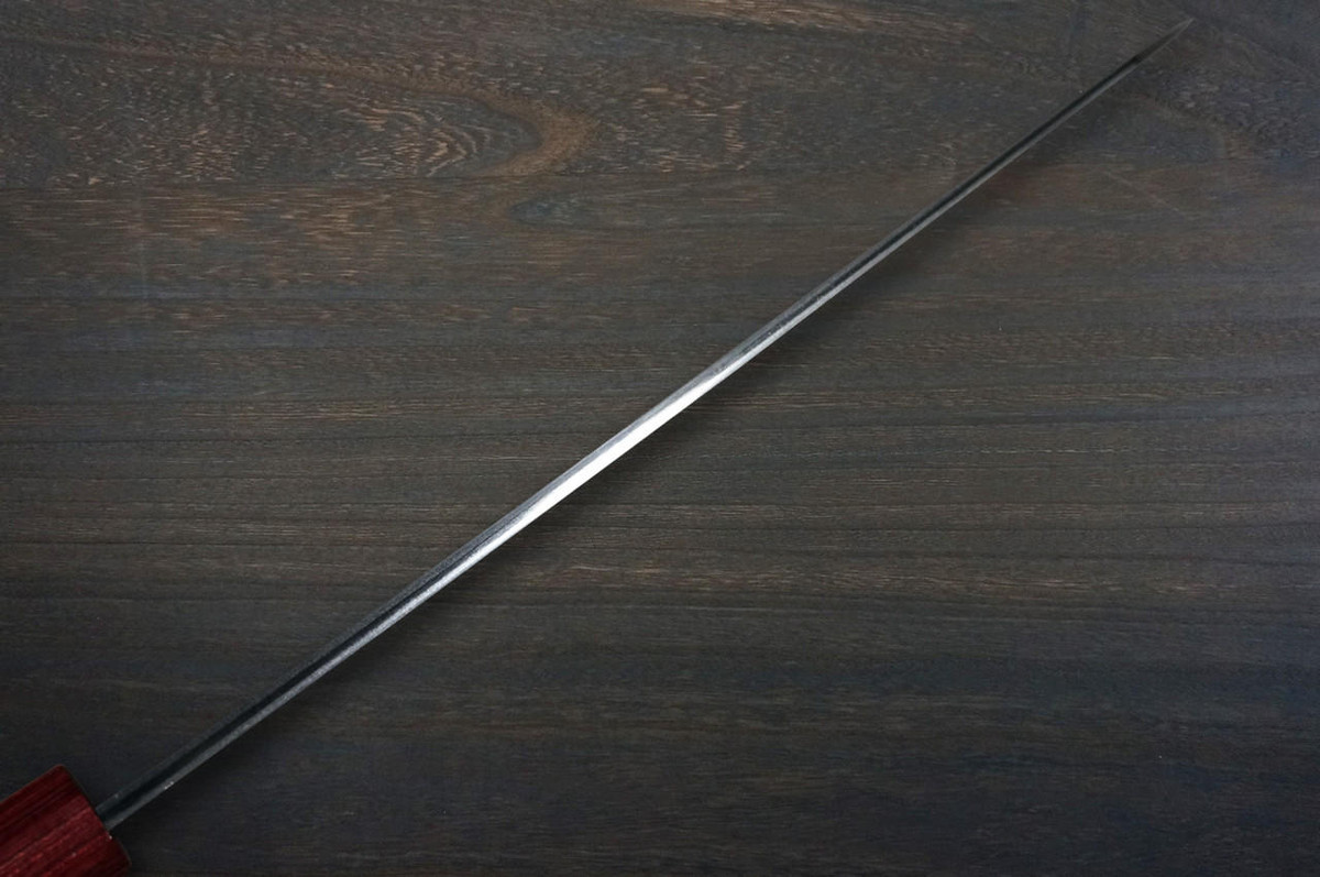 Satoshi Nakagawa Aogami #1 Damascus RS8R Japanese Chef's Bunka Knife 170mm with Red-Ring Octagonal Handle 