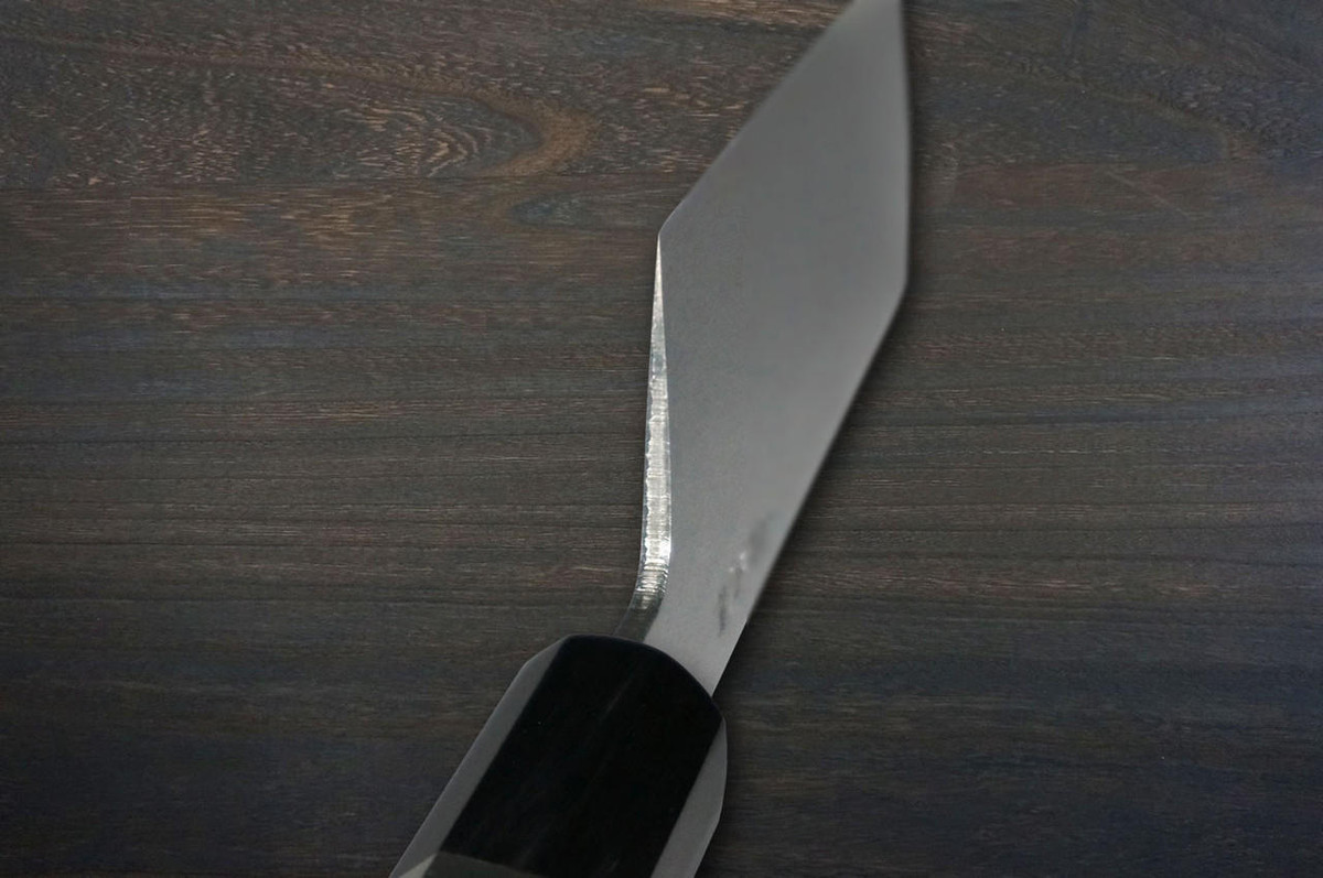 Satoshi Nakagawa Aogami #1 Damascus EBBFB2 Japanese Chef's Nakiri(Vegetable) 165mm with Double Buffalo Ringed Ebony Handle 