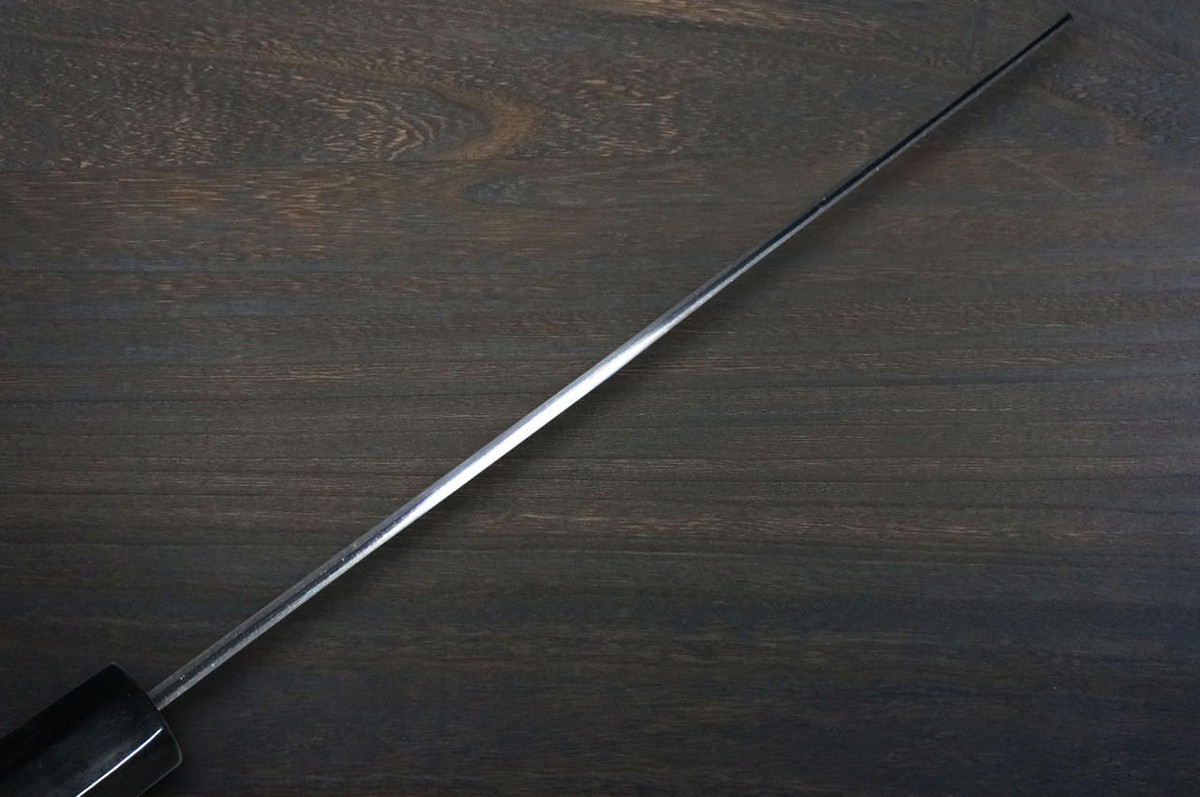 Satoshi Nakagawa Aogami #1 Damascus EBBFB2 Japanese Chef's Nakiri(Vegetable) 165mm with Double Buffalo Ringed Ebony Handle 