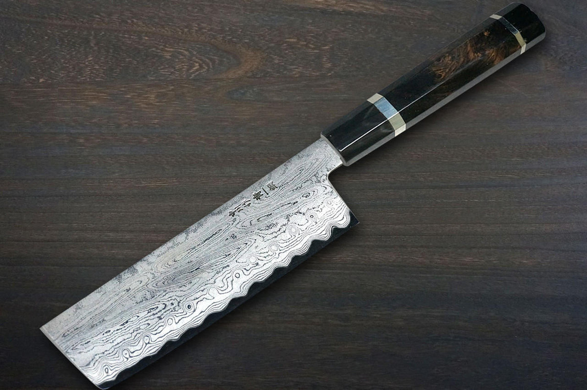 Satoshi Nakagawa Aogami#1 Damascus EBBFB2 Japanese Chef's Nakiri