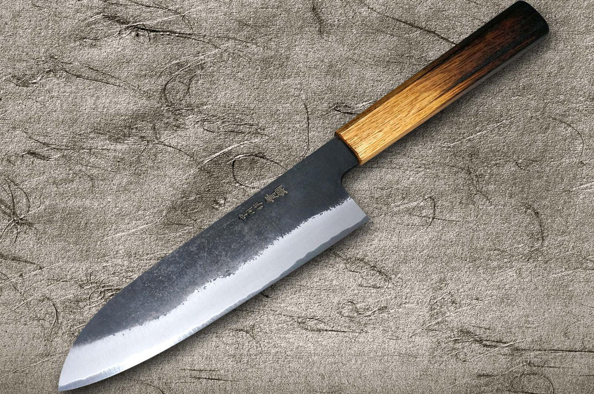 SATOSHI OGURAページ　２着セット Satoshi Nakagawa Aogami #2 Kurouchi OK8B Japanese Chef's Santoku