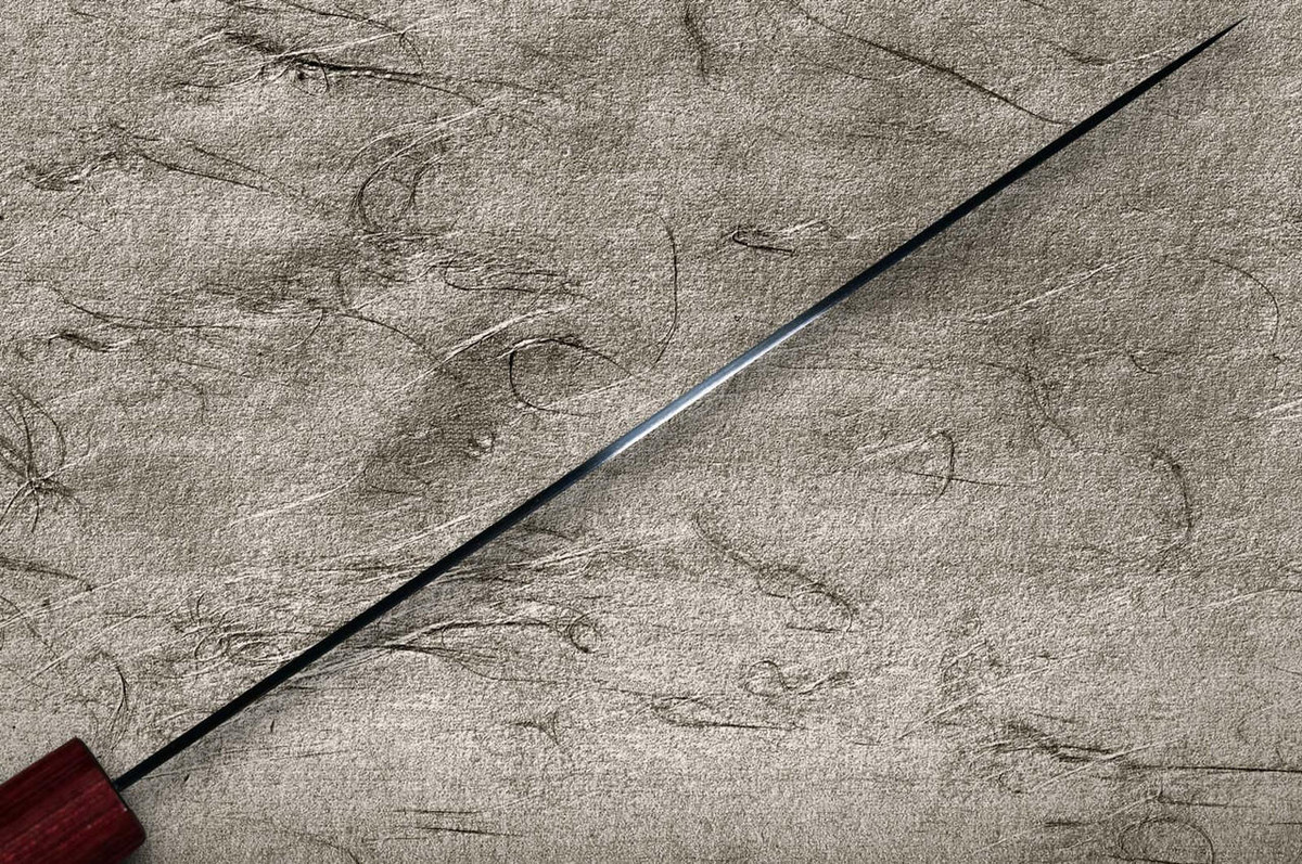 Satoshi Nakagawa Aogami #2 Migaki RS8R Japanese Chef's Petty Knife(Utility) 150mm with Red-Ring Octagonal Handle 