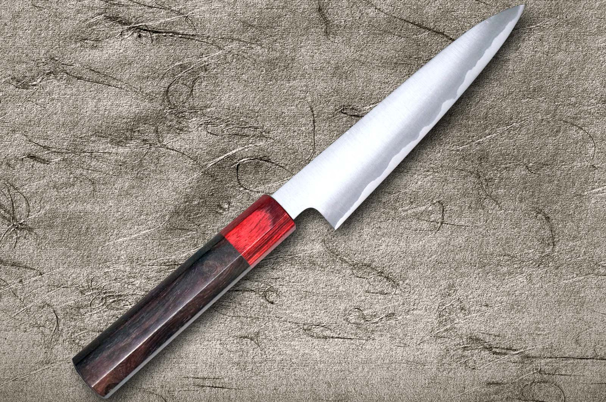 Satoshi Nakagawa Aogami #2 Migaki RS8R Japanese Chef's Petty Knife(Utility) 150mm with Red-Ring Octagonal Handle