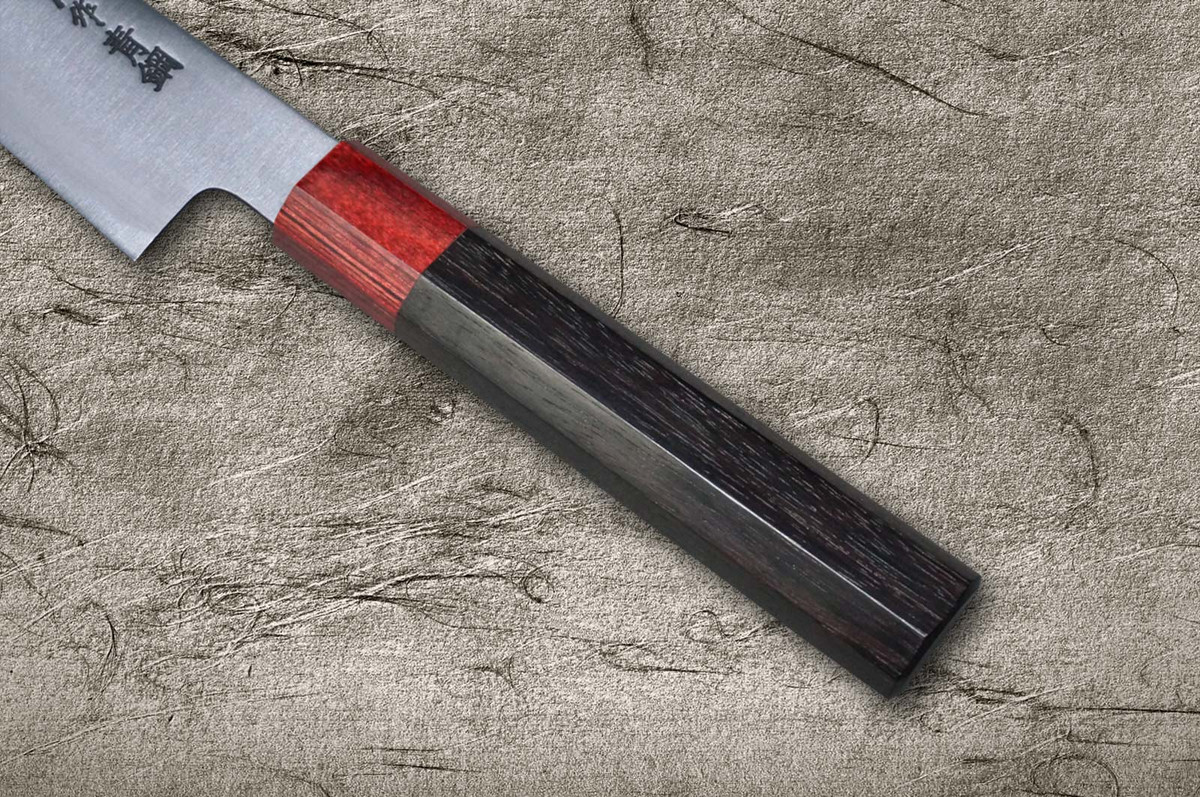 Satoshi Nakagawa Aogami #2 Migaki RS8R Japanese Chef's Petty Knife(Utility) 150mm with Red-Ring Octagonal Handle