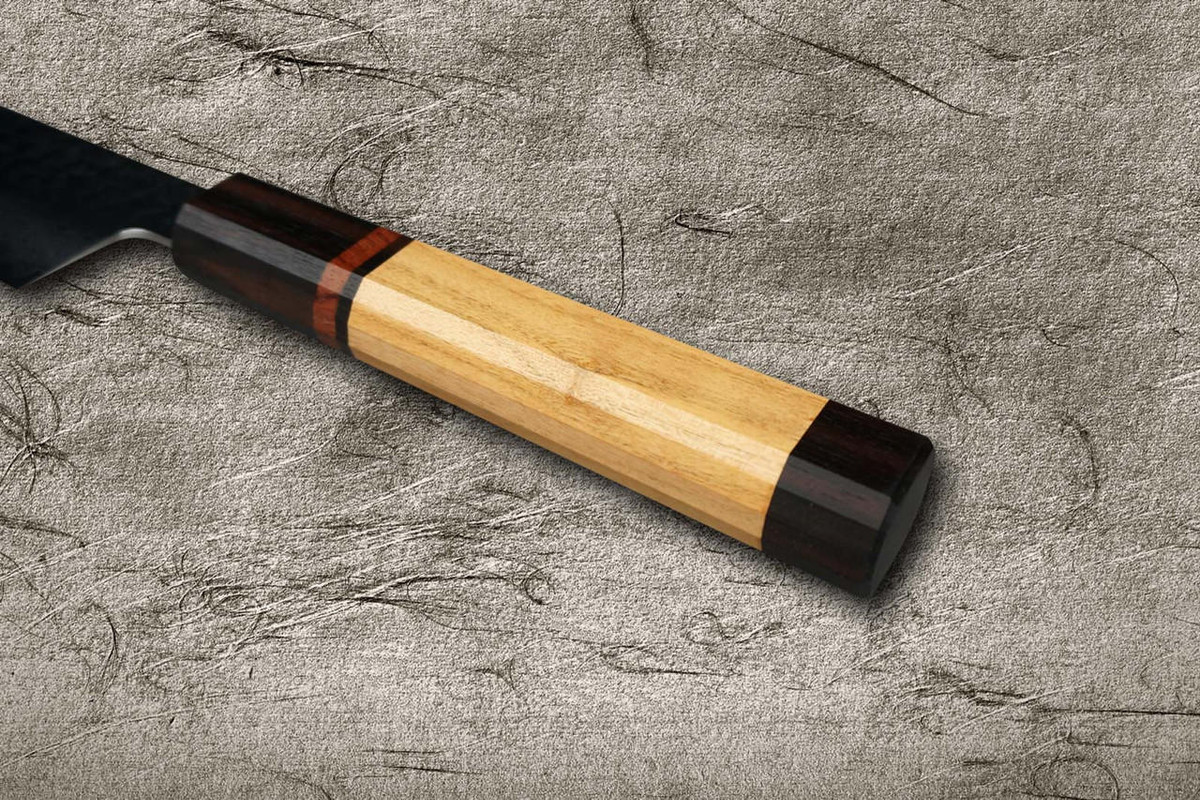 Sakai Takayuki 33-Layer VG10 Damascus Yamazakura Chef's Santoku Knife 170mm with Dodecagonal Mountain Cherry Handle 