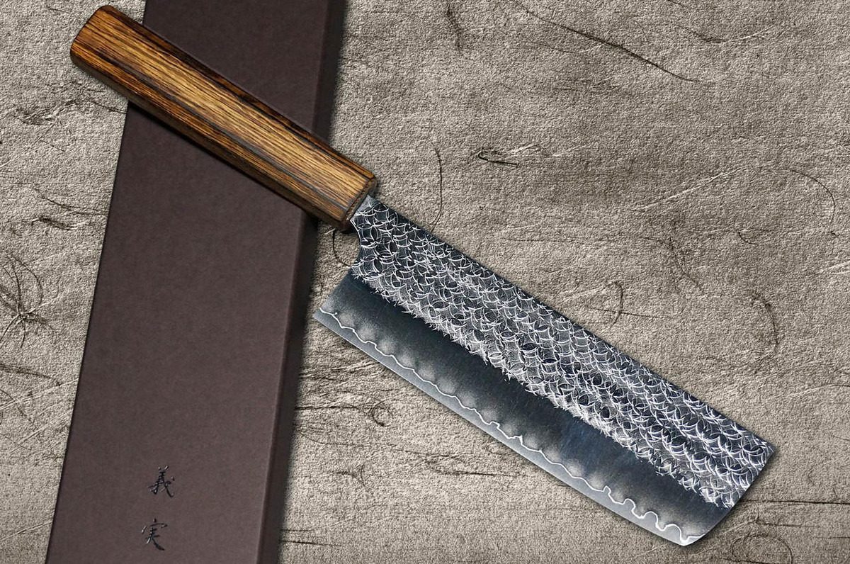 Yoshimi Kato R2 MINAMO Hammered OK8B Japanese Chef's Knife SET 270mm with Urushi Lacquered Oak Handle Dark Brown (KiritsukeGyuto210-Slicer-Bunka-Vegetable-Petty120) 