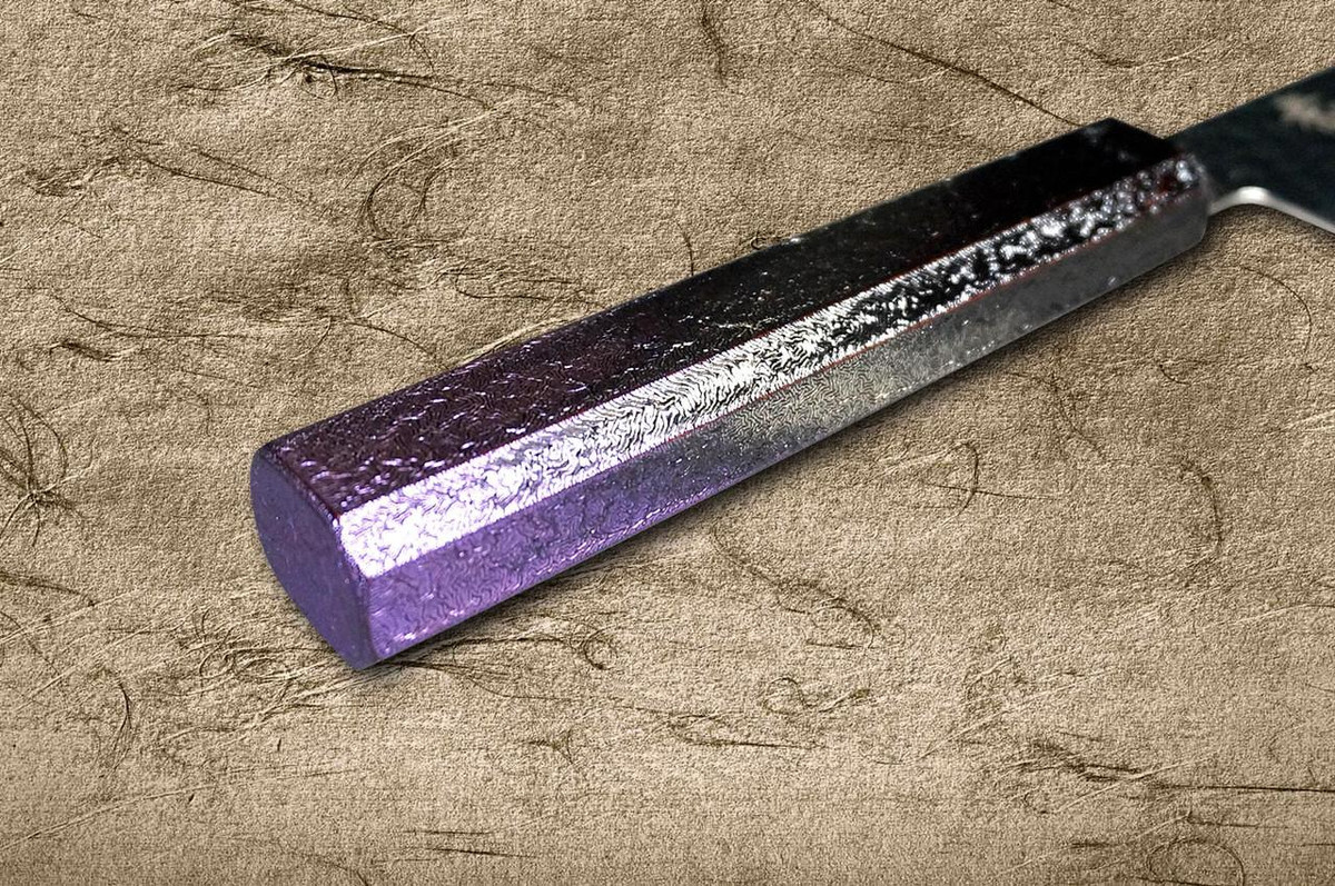 Sakai Takayuki 33-Layer VG10 Damascus RIO Chef's Santoku Knife 170mm with Japanese Lacquered Handle [Purple] 