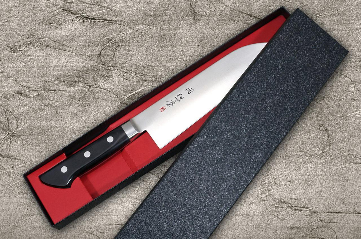 Fujiwara Kanefusa (SOUMA) Mo-Stainless Japanese Chef's Santoku Knife 180mm 