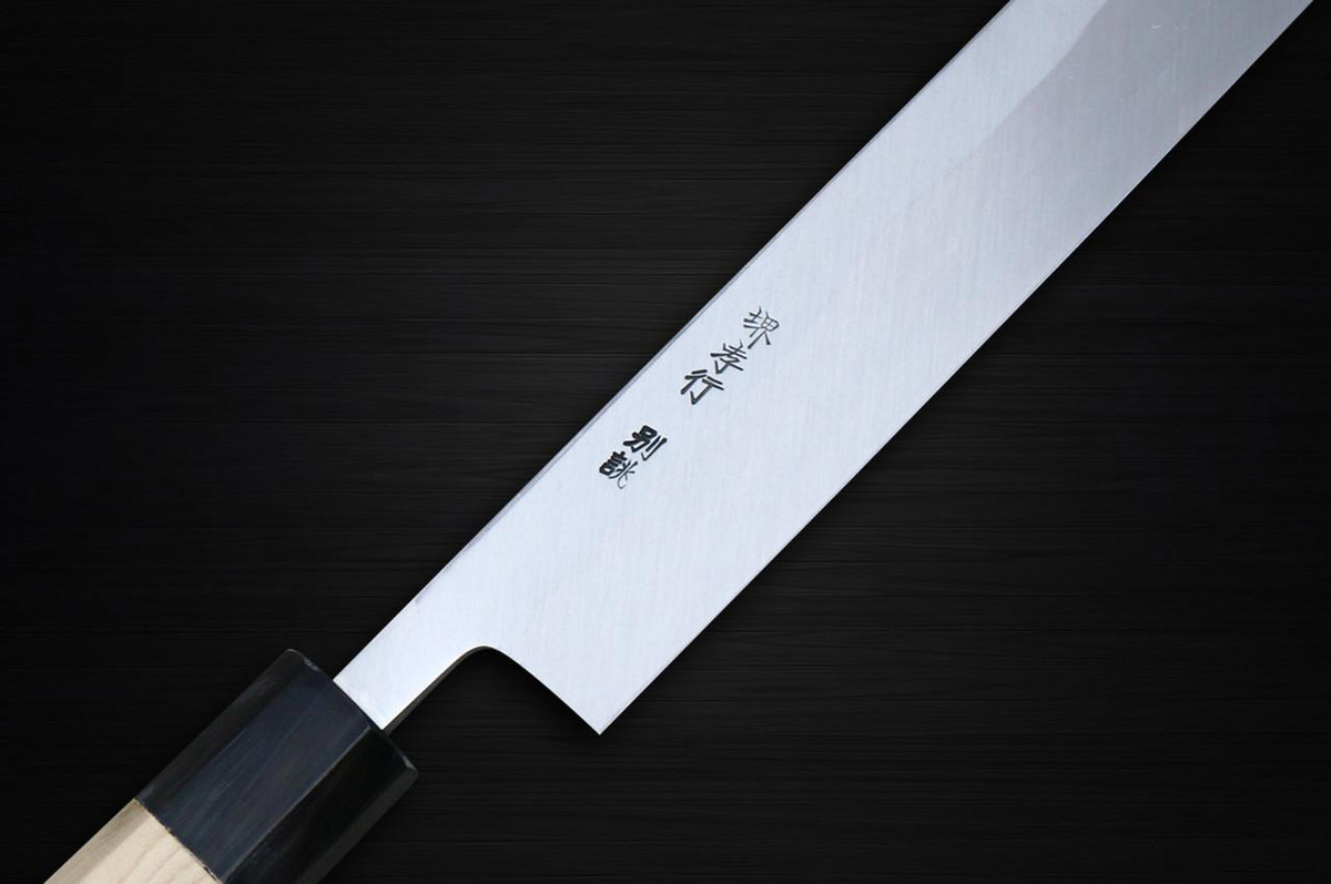 [Left Handed] Sakai Takayuki Tuna Maguro Bocho Japanese Chef's Tuna-Kiri 540mm Tokujyo Supreme (White 2 steel) with Water Buffalo Octagonal Handle 