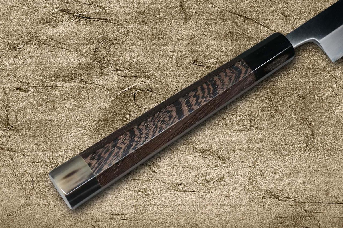 Sakai Takayuki Tuna Maguro Bocho WGBF2 Japanese Chef's Tuna-Kiri and Saya SET 450mm Tokujyo Supreme (White 2 steel) with Double Water Buffalo Ring Wenge Handle and Saya Sheath 