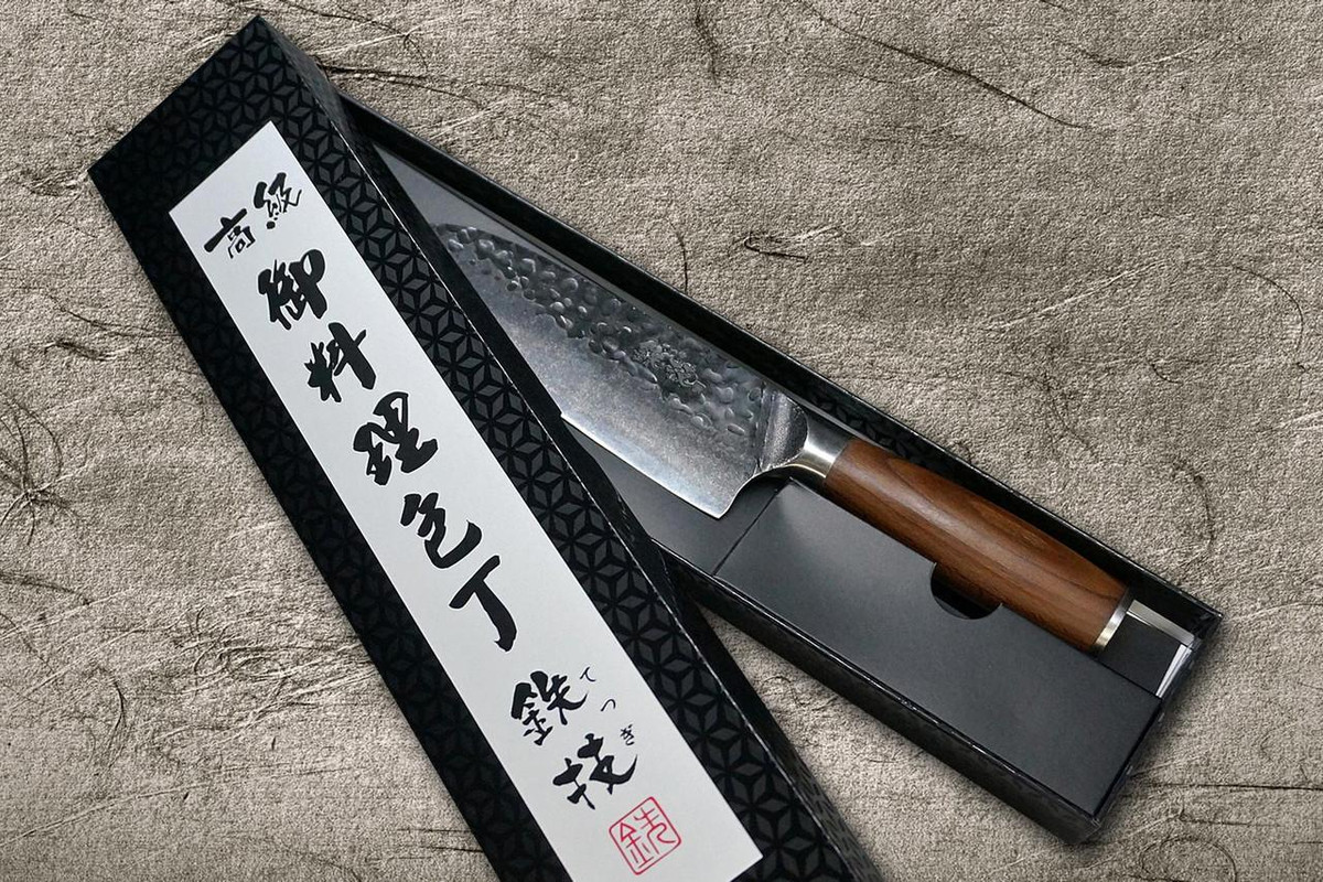 铁杉高碳钼不锈钢锤纹日本厨师三德刀165毫米| 日本刀具