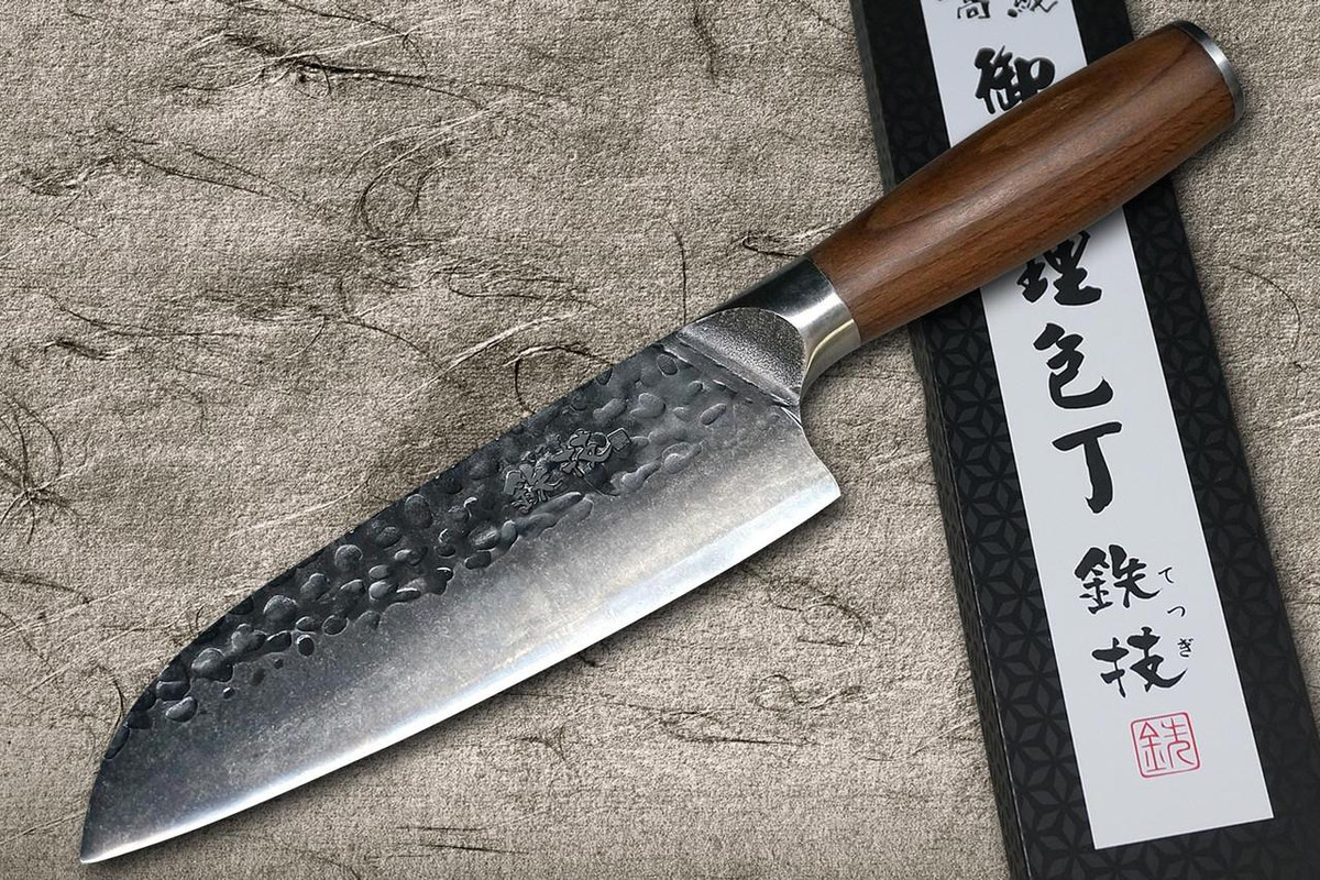 铁杉高碳钼不锈钢锤纹日本厨师三德刀165毫米| 日本刀具