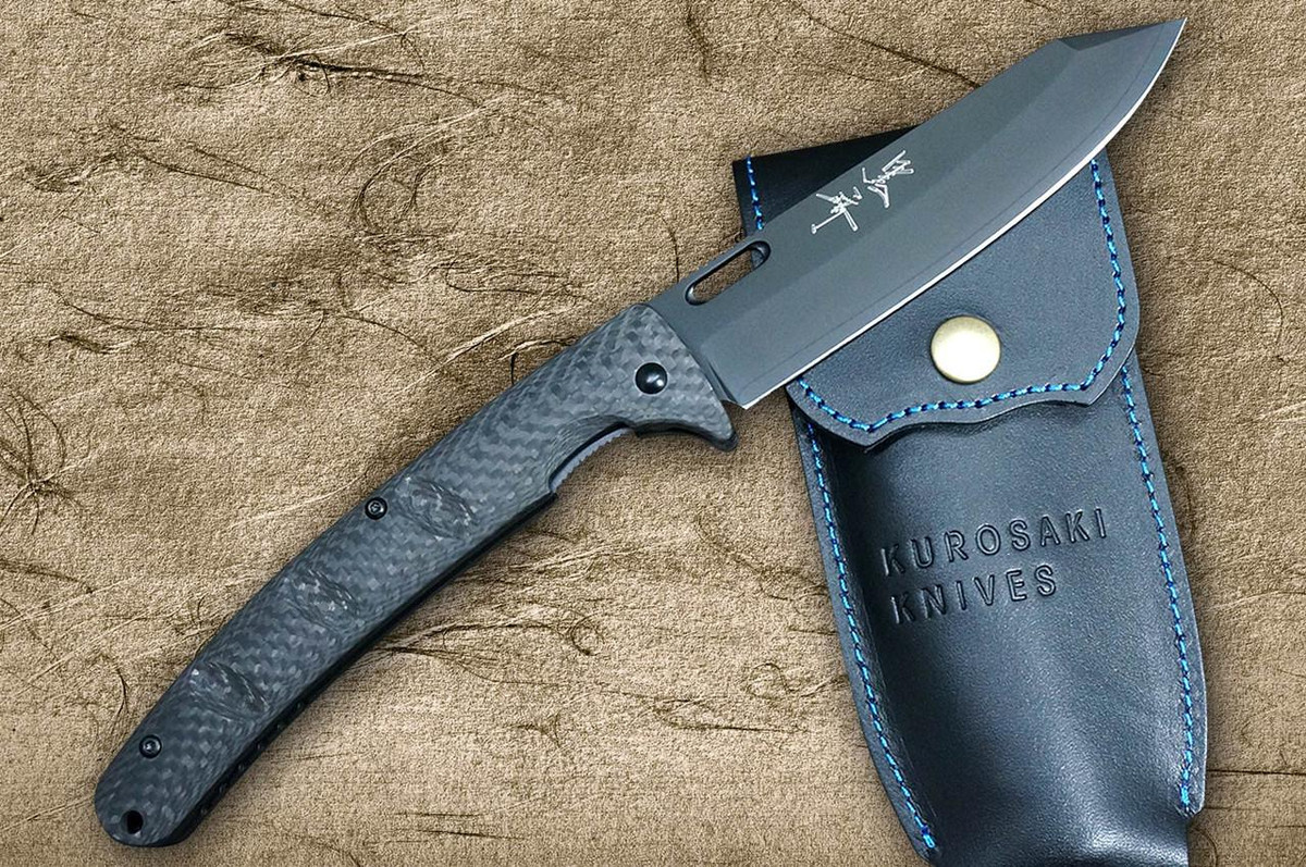 Yu Kurosaki Folding R2(SG2) Black Petty Knife(Utility) 105mm with