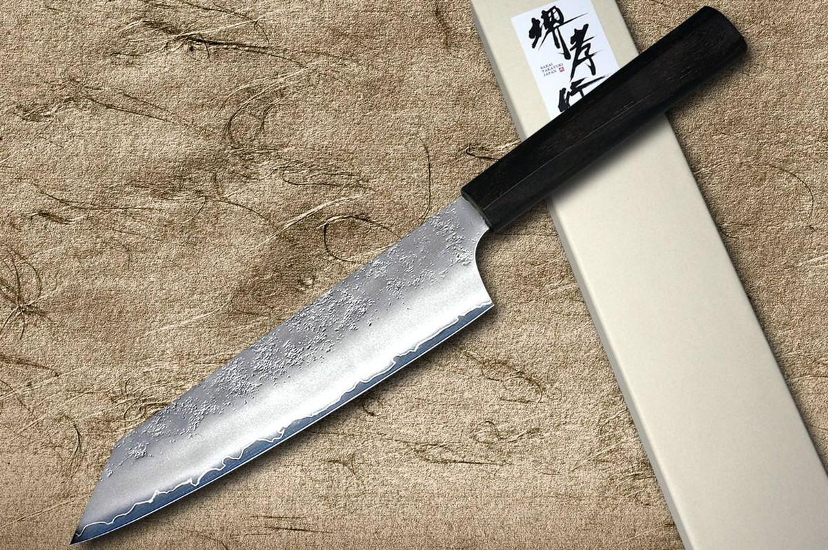 Sakai Takayuki VG10 Nashiji WA Japanese Chef's Kengata-Gyuto Knife 190mm with Full Ebony Handle 