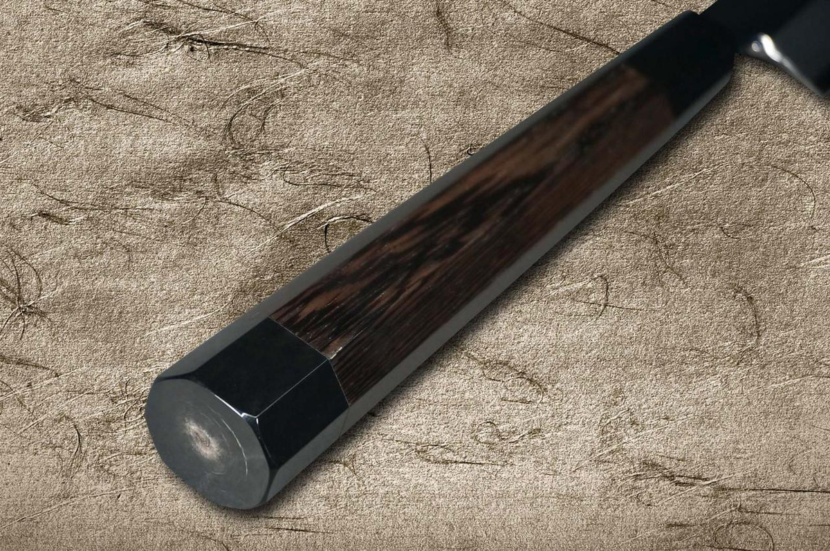 Sakai Takayuki ZANGETSU Ginsan Japanese Chef's Mirrored Sakimaru-Takohiki(Sashimi) 510mm with Double Water Buffalo Ring Wenge Handle [Long Version KIWAMI] 