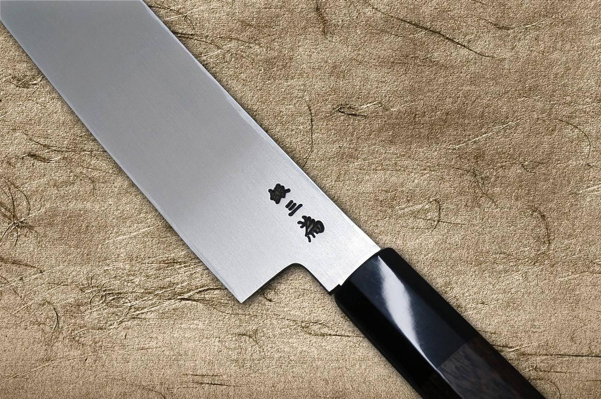 Sakai Takayuki ZANGETSU Ginsan Japanese Chef's Mirrored Sakimaru-Takohiki(Sashimi) 510mm with Double Water Buffalo Ring Wenge Handle [Long Version KIWAMI] 