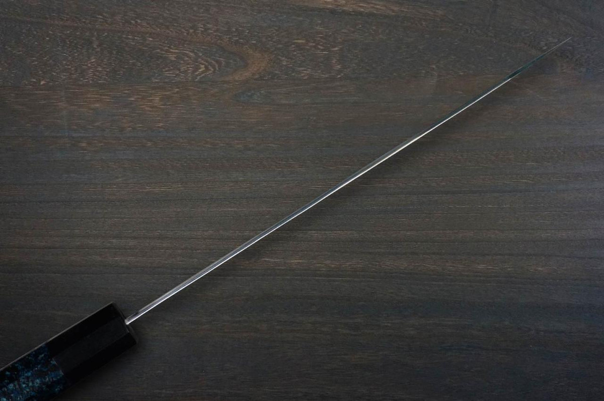 Yu Kurosaki R2(SG2) Hammered SENKO-EI WA INDIGO Japanese Chef's Gyuto Knife 240mm with Indigo-dyed Handle and Saya Sheath [AI-TENMOKU] 