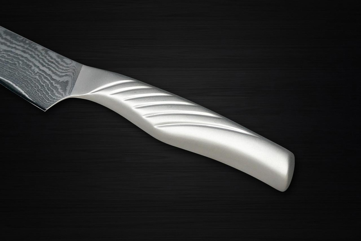 Shimomura UN-RYU Damascus STL Chef's Santoku Knife 170mm with All Stainess Handle 