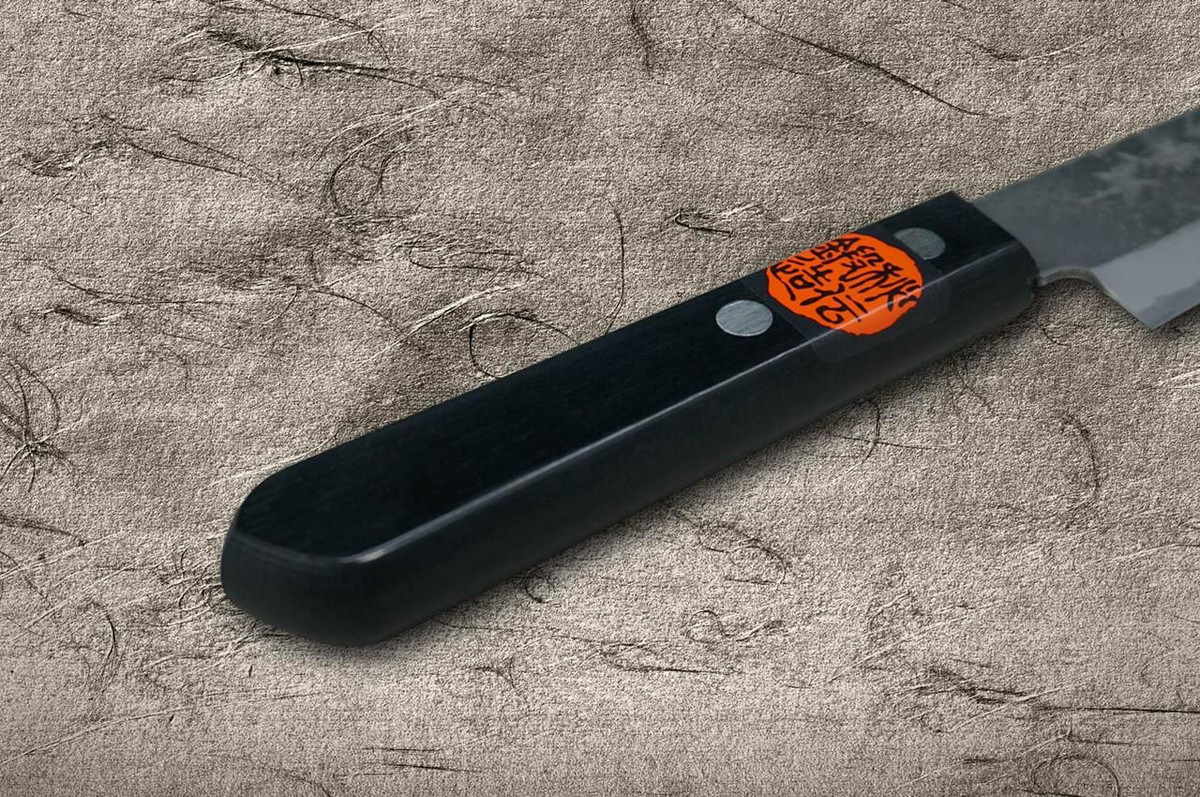 Shigeki Tanaka Aogami No.2 Kurouchi TEKKA CLW Japanese Chef's Kritsuke-Petty Knife(Utility) 120mm with Black Pakka Wood Handle 