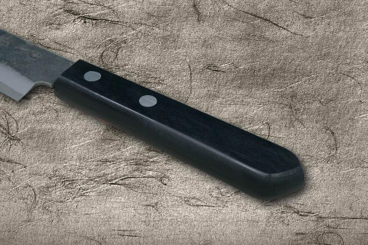 Shigeki Tanaka Aogami No.2 Kurouchi TEKKA CLW Japanese Chef's Kritsuke-Petty Knife(Utility) 120mm with Black Pakka Wood Handle 