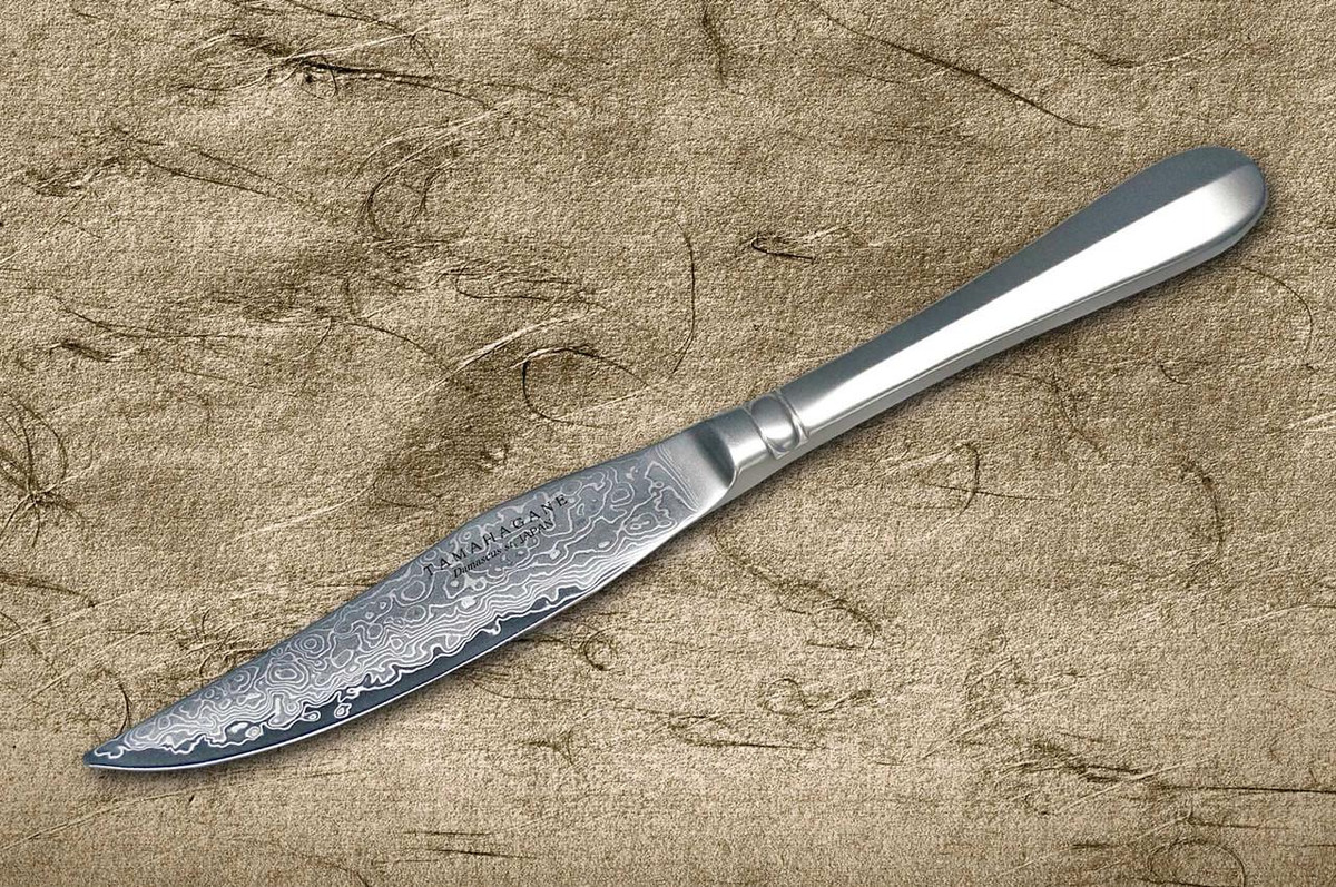 Tamahagane Special Damascus Stainless Steak Knife 