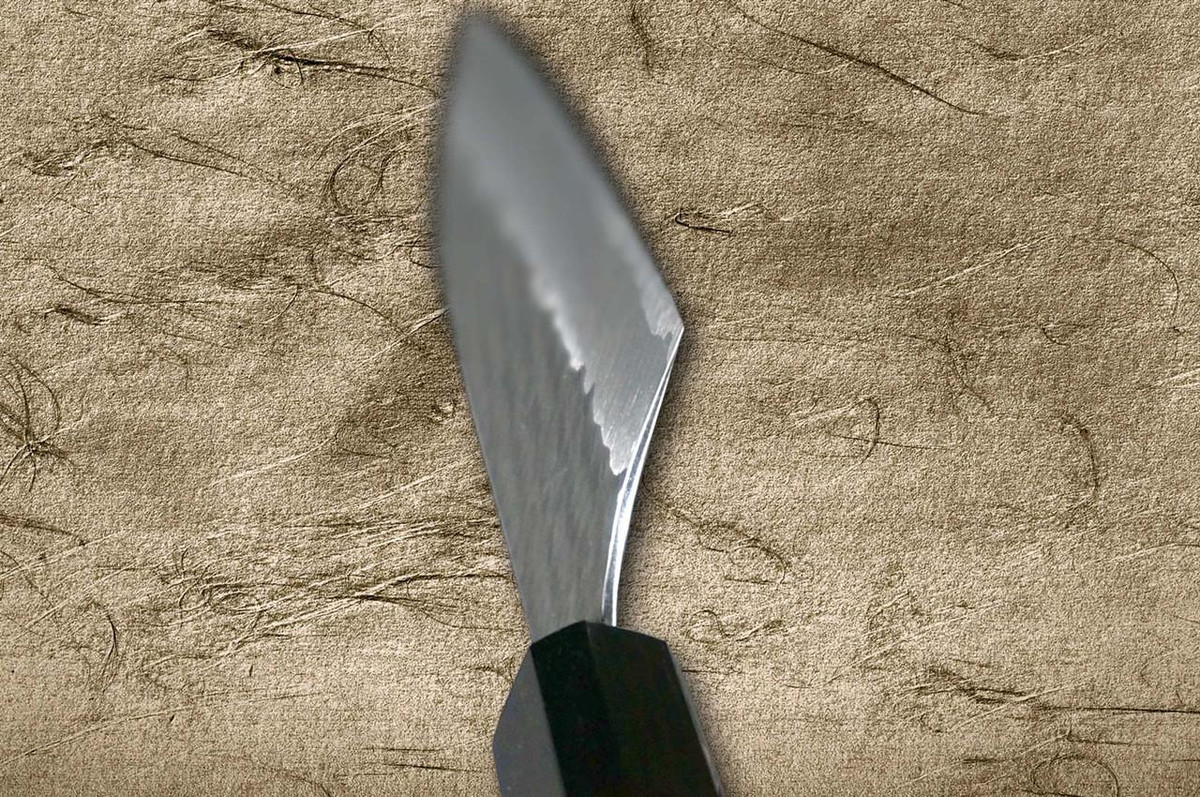 Yu Kurosaki Aogami Super KOKUSEN-EI EB8N Japanese Chef's Santoku Knife 170mm with Full Ebony Handle 