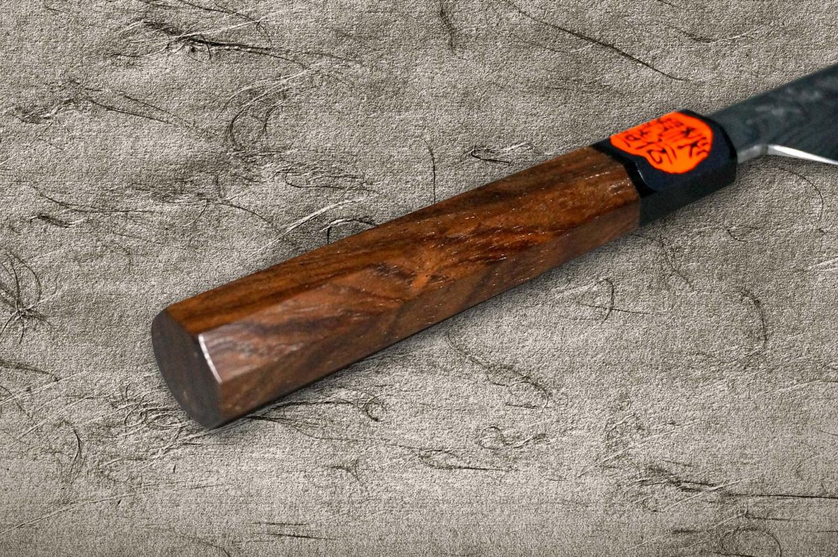 Shigeki Tanaka Aogami No.2 Damascus WN Japanese Chef's Petty Knife(Utility) 120mm with Walnut Handle 
