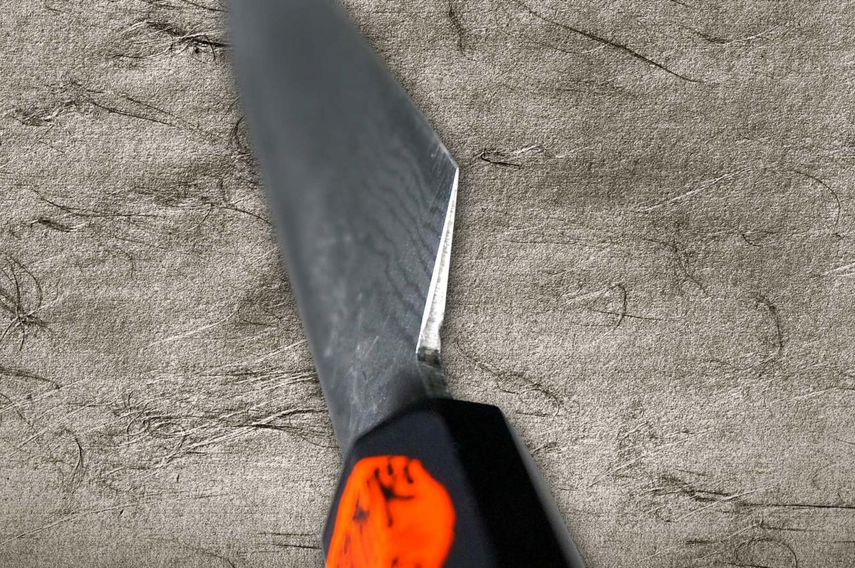 Shigeki Tanaka Aogami No.2 Damascus WN Japanese Chef's Petty Knife(Utility) 120mm with Walnut Handle 