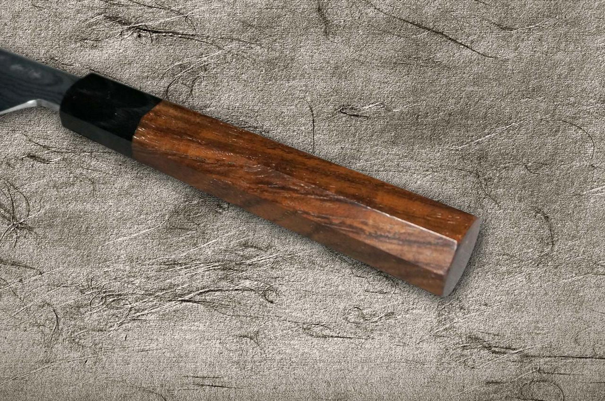 Shigeki Tanaka Aogami No.2 Damascus WN Japanese Chef's Petty Knife(Utility) 120mm with Walnut Handle 