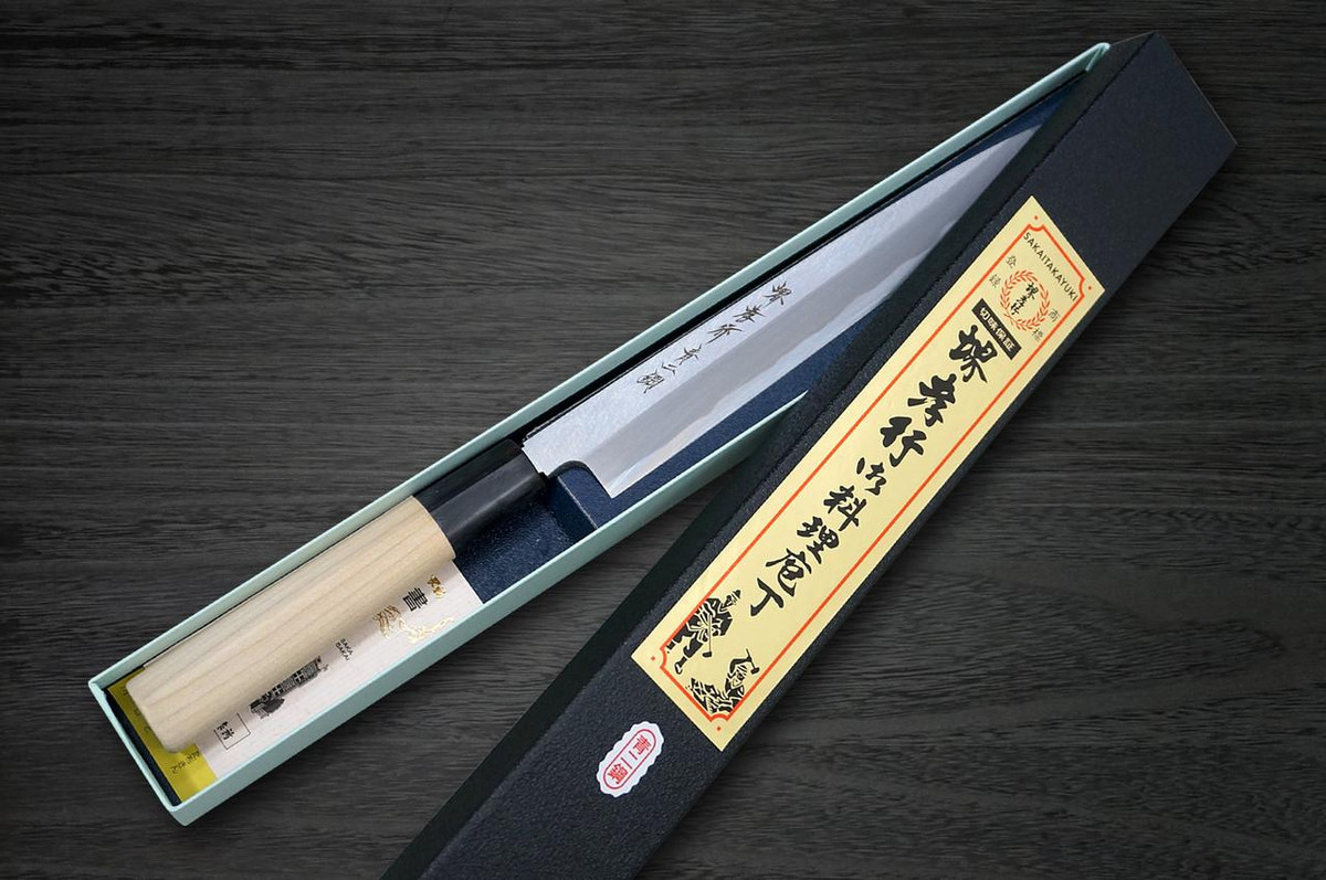 Sakai Takayuki Aoniko Blue 2 Steel Buffalo Tsuba Chef's Yanagiba(Sashimi) 210mm 