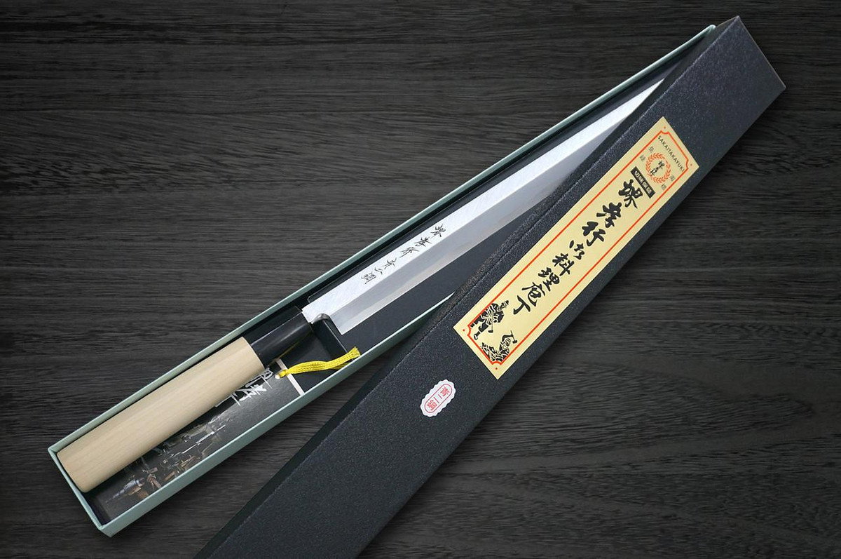 Sakai Takayuki Aoniko Blue 2 Steel Buffalo Tsuba Chef's Takohiki(Sashimi) 300mm 