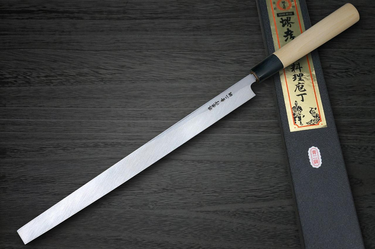 Sakai Takayuki Aoniko Blue 2 Steel Buffalo Tsuba Chef's Takohiki(Sashimi) 300mm 