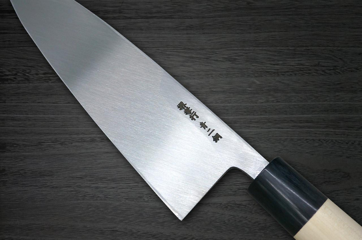Sakai Takayuki Aoniko Blue 2 Steel Buffalo Tsuba Chef's Deba Knife 150mm 