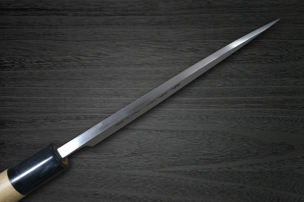 Sakai Takayuki Aoniko Blue 2 Steel Buffalo Tsuba Chef's Deba Knife 150mm 