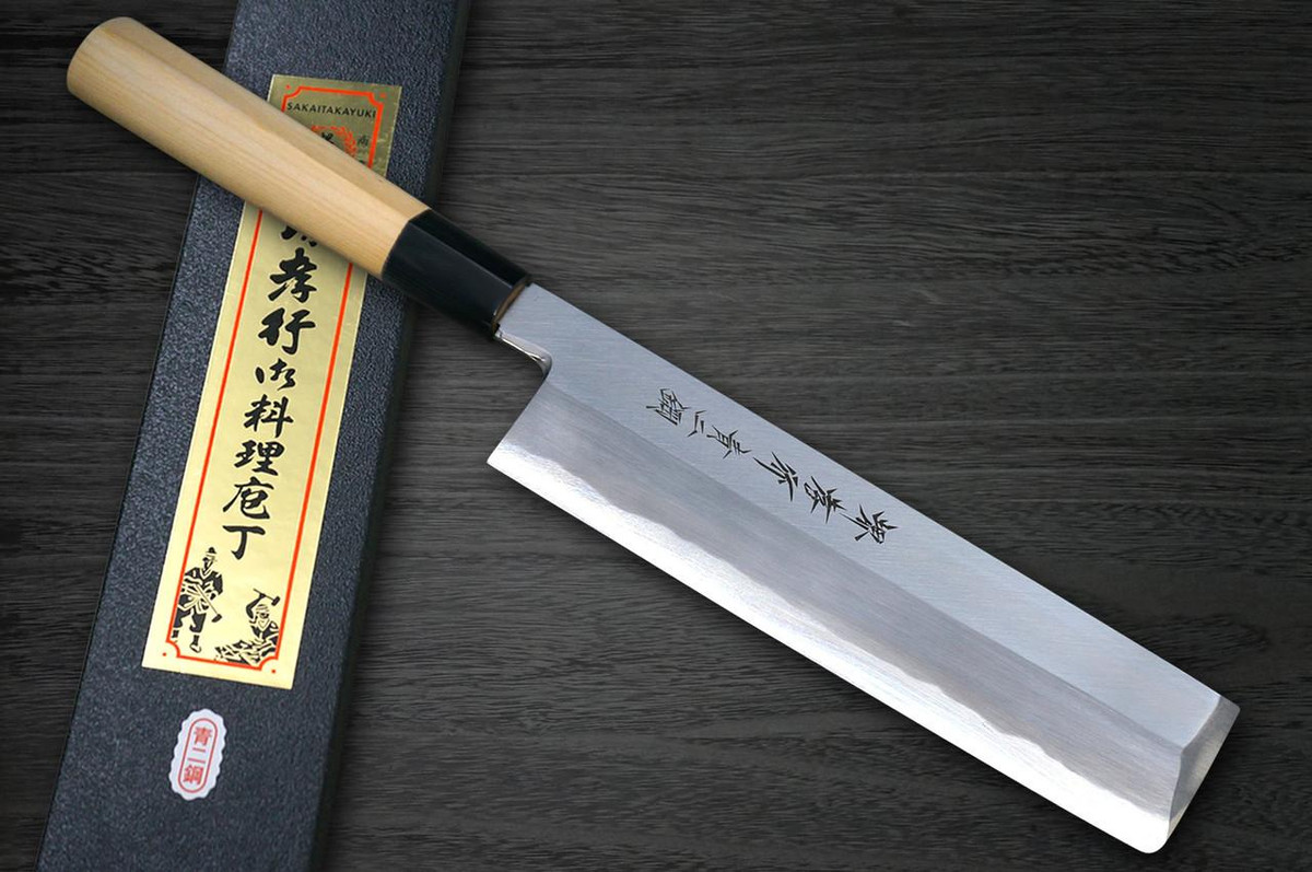 Sakai Takayuki Aoniko Blue 2 Steel Buffalo Tsuba Chef's Usuba(Vegetable) 240mm 