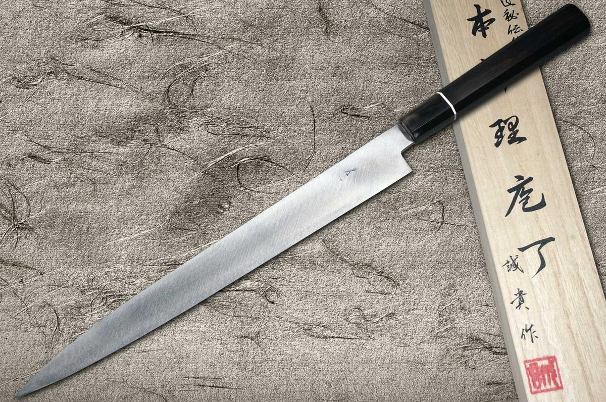 Shigeki Tanaka VG10 Damascus SENKO Japanese EB Chef's Yanagiba(Sashimi) 270mm with Ebony Handle 