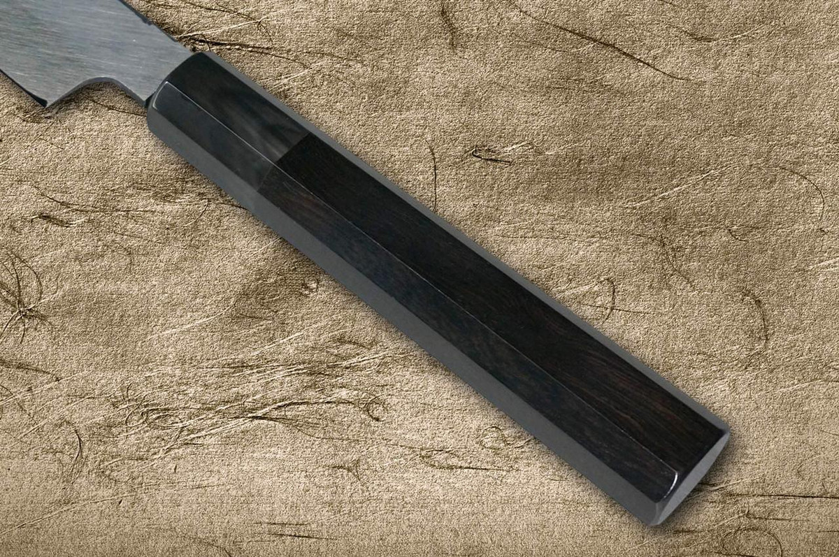 Sakai Takayuki White Steel Kurouchi Gold-Engraving Art Japanese Chef's Yanagiba(Sashimi) 300mm with Ebony Handle [Shoryu (Rising Dragon)] 