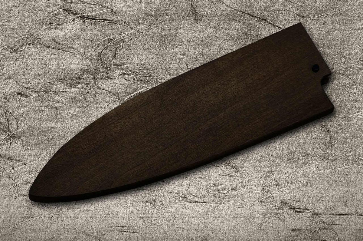 Magnolia Saya Sheath Dark Brown [with Ebony Pin] for 165mm Deba Knife 