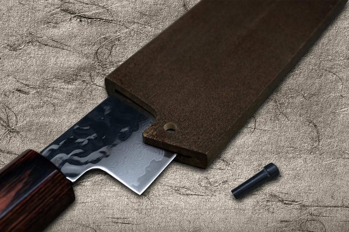 Magnolia Saya Sheath Dark Brown [with Ebony Pin] for 240mm Slicer(Sujihiki) 