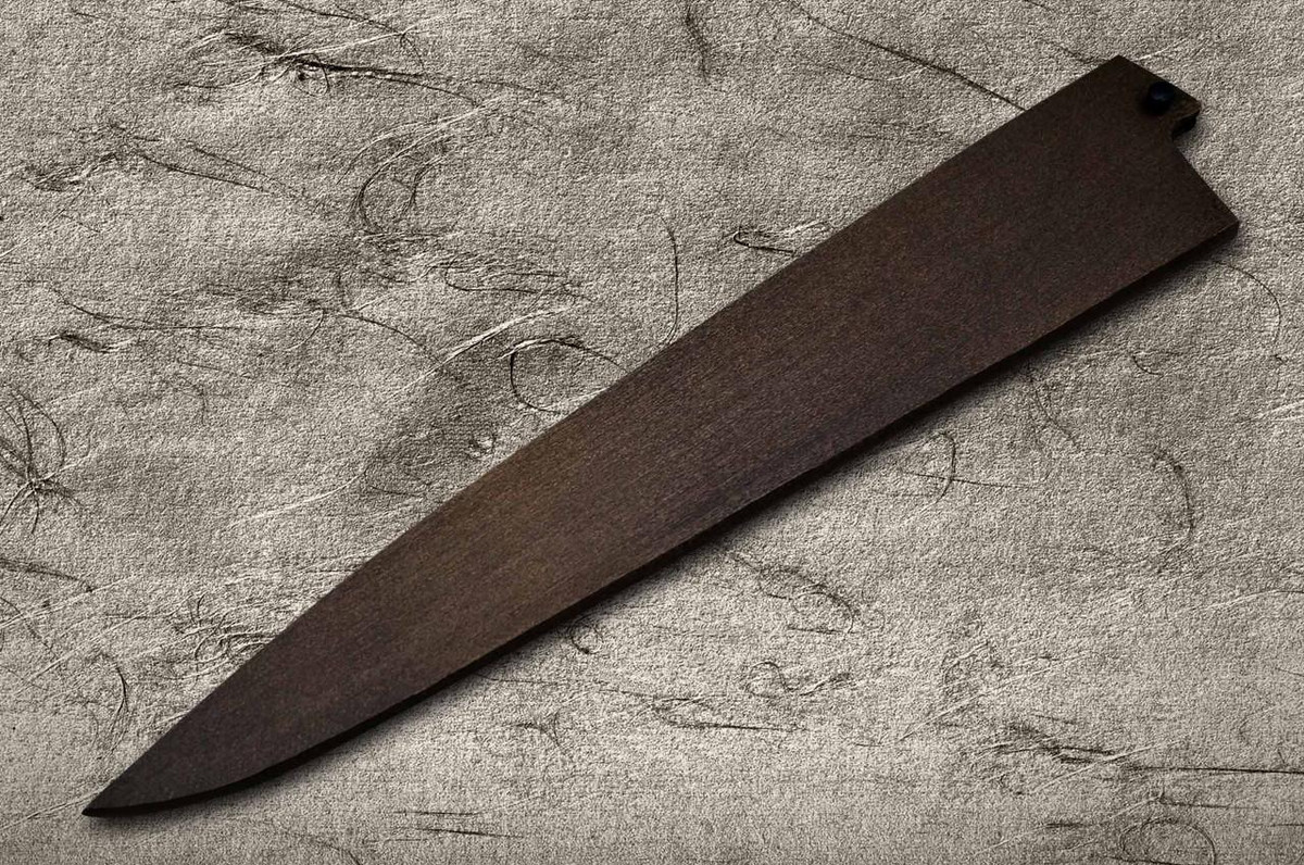 Magnolia Saya Sheath Dark Brown [with Ebony Pin] for 240mm Slicer(Sujihiki) 
