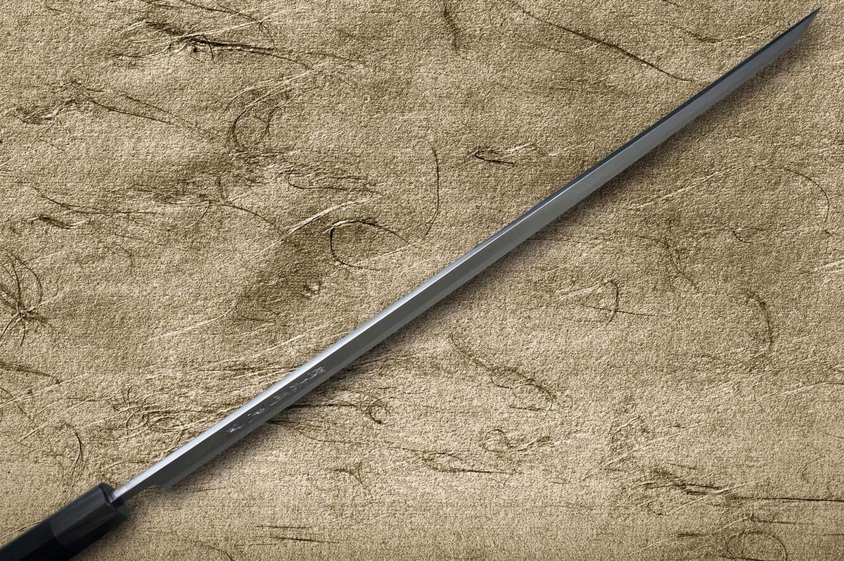 Sakai Takayuki Tuna Maguro Bocho EBBF Japanese Chef's Tuna-Kiri 540mm Tokujyo Supreme (White 2 steel) with Water Buffalo Ebony Handle and Saya Sheath 