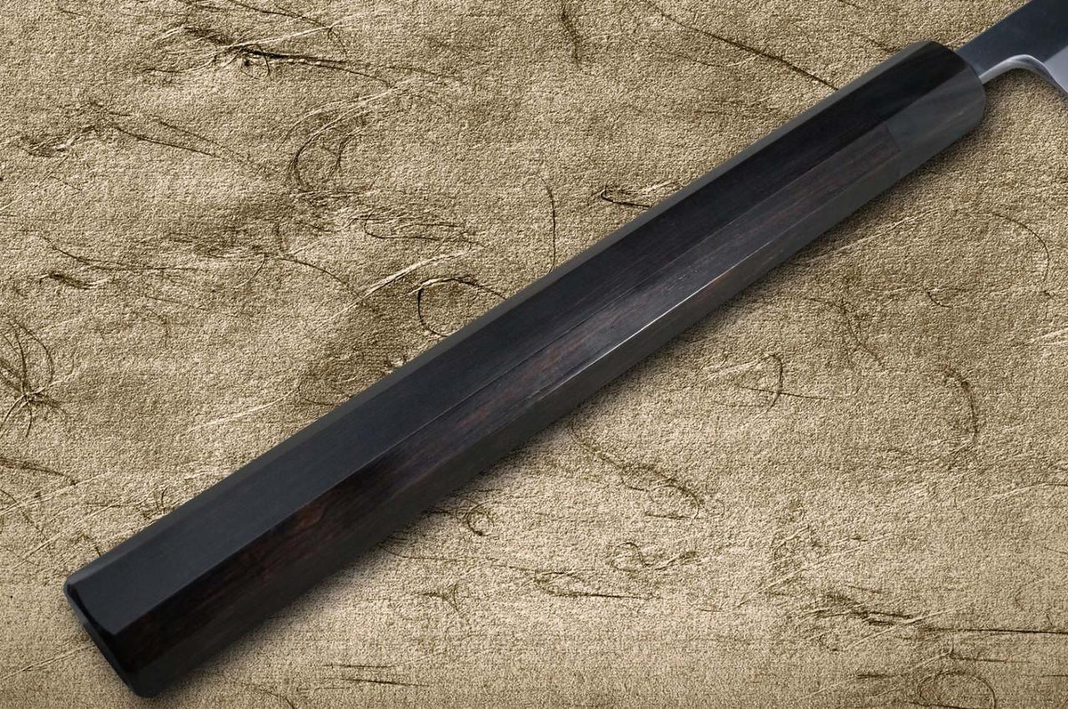 Sakai Takayuki Tuna Maguro Bocho EBBF Japanese Chef's Tuna-Kiri 540mm Tokujyo Supreme (White 2 steel) with Water Buffalo Ebony Handle and Saya Sheath 