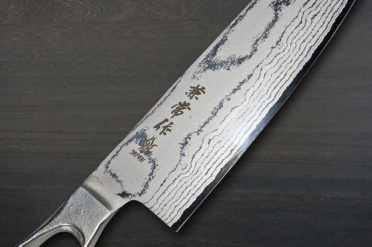 Kanetsune KC-190 VG10 17-Layer Damascus SANNOIKE Japanese Chef's Santoku Knife 170mm 
