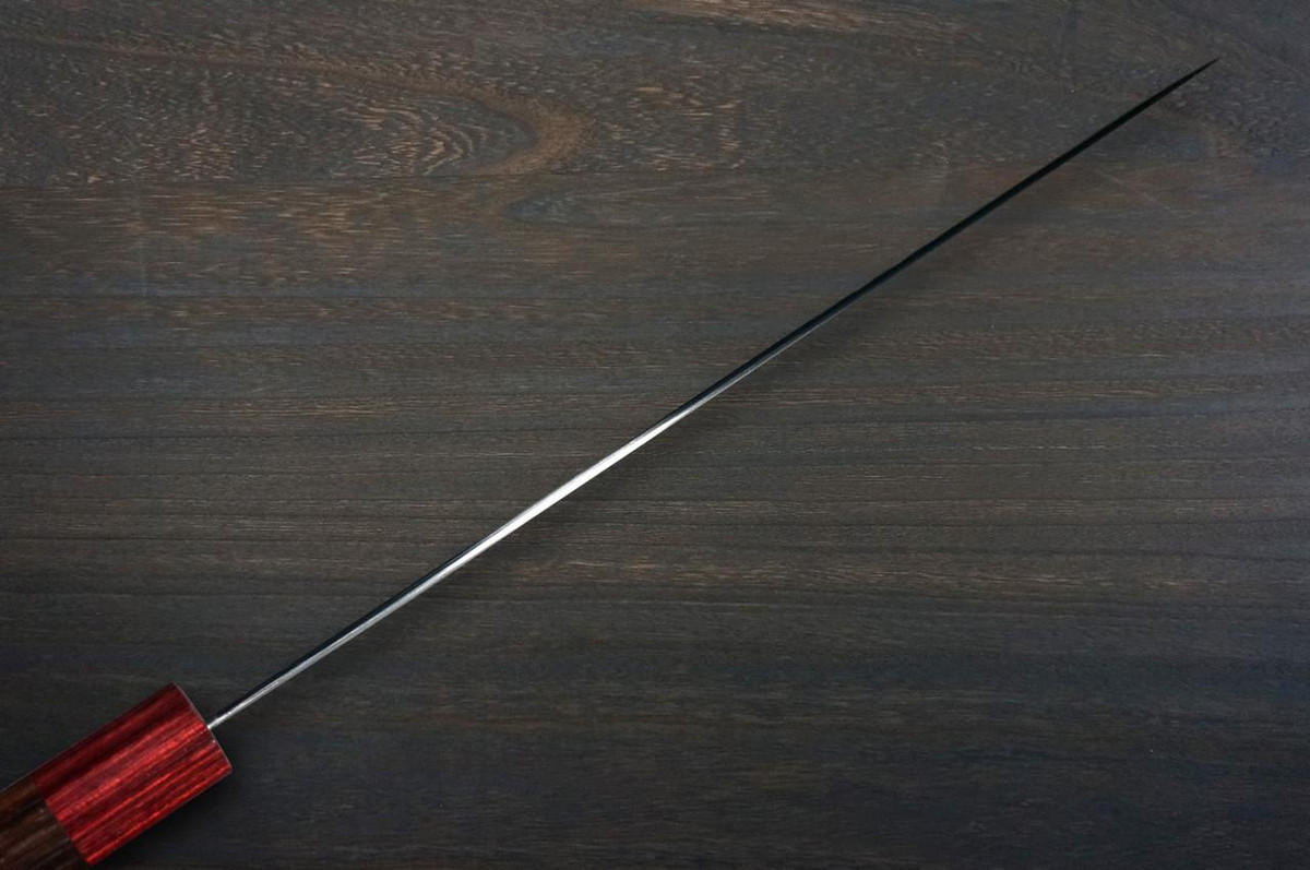 Yoshimi Kato R2 MINAMO Hammered RS8R Japanese Chef's Gyuto Knife 240mm with Red-Ring Octagonal Handle 