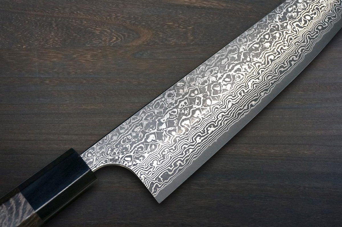 Yoshimi Kato 63 Layer VG10 Black Damascus TR-WG8B Japanese Chef's Kengata-Gyuto Knife 210mm with Wenge Handle 