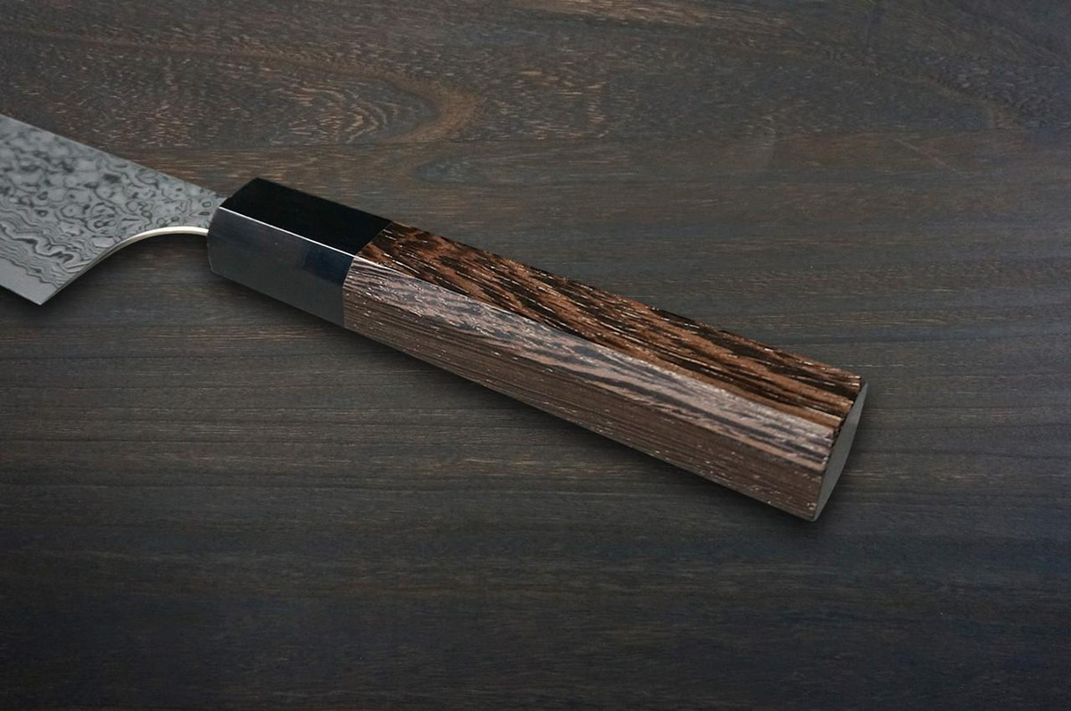 Yoshimi Kato 63 Layer VG10 Black Damascus TR-WG8B Japanese Chef's Kengata-Gyuto Knife 210mm with Wenge Handle 
