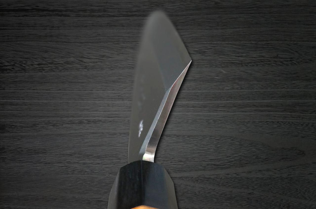 Yoshihiro Aogami No.1 Wave Aonamiuchi B1HC-Y Japanese Chef's Deba Knife 165mm with Saya Sheath and Yew Handle 