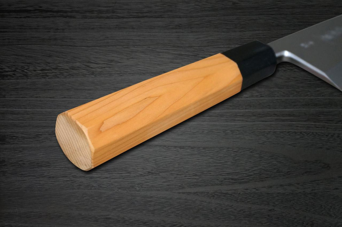 Yoshihiro Aogami No.1 Wave Aonamiuchi B1HC-Y Japanese Chef's Deba Knife 165mm with Saya Sheath and Yew Handle 